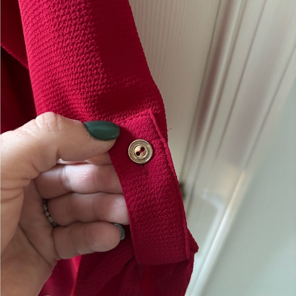 Janet Chung Chic Red Zippered Blouse - Picture 4 of 5